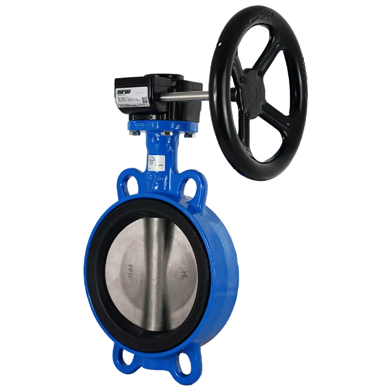 GPRO WAFER BUTTERFLY VALVE, MODEL: GBFUG-050, VALVE + GEARBOX, CAST IRON BODY, SS316 DISC